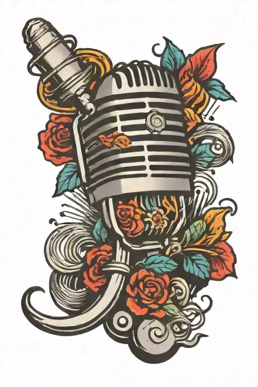 Rhythm And Microphone  tattoo design idea