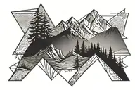 trail running mountain tattoo design idea