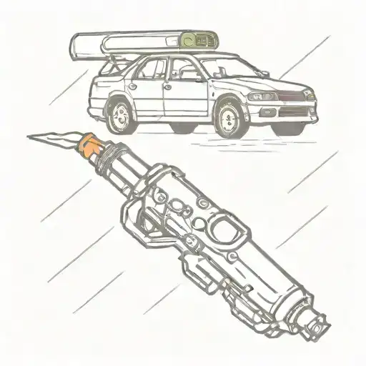 lighter with a car and joint tattoo tattoo design idea