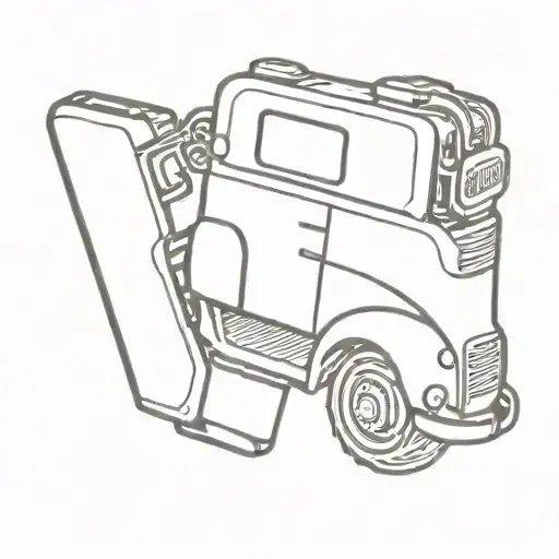 zippo lighter with car inside   tattoo design idea