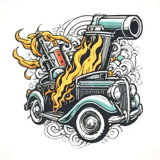 car with a lighter and a joint tattoo design tattoo design idea