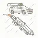lighter with a car and joint tattoo tattoo design idea