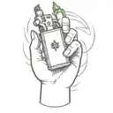 lighter with a car and joint tattoo tattoo design idea