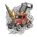 car with a lighter and a joint tattoo design tattoo design idea