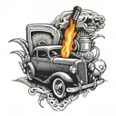 car with a lighter and a joint tattoo design tattoo design idea