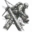 lineman working on power lines tattoo design idea