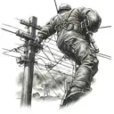 lineman working on power lines tattoo design idea