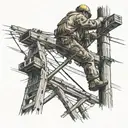 lineman working on power lines tattoo design idea