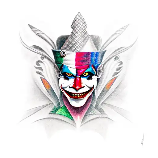 harlequin joker tattoo design idea