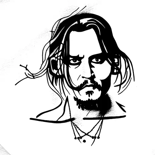 sketch of Johnny Depp  tattoo design idea