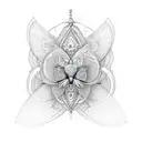 A sketch-style design featuring a butterfly and lotus intertwined tattoo design idea