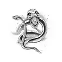 cobra snake skeletons facing each other tattoo design idea