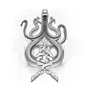 cobra snake skeletons facing each other tattoo design idea