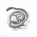 cobra snake skeletons facing each other tattoo design idea