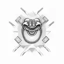 cobra snake skeletons facing each other tattoo design idea