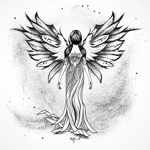 Art Skull Wings Angel Tattoo Stock Illustration  Illustration of emotion  design 66890147