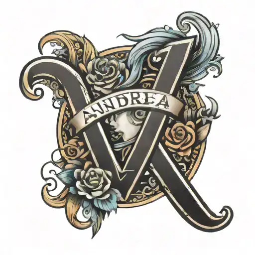 nombre Andrea en letras chicanas tattoo design idea