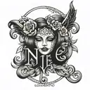 nombre Andrea en letras chicanas tattoo design idea