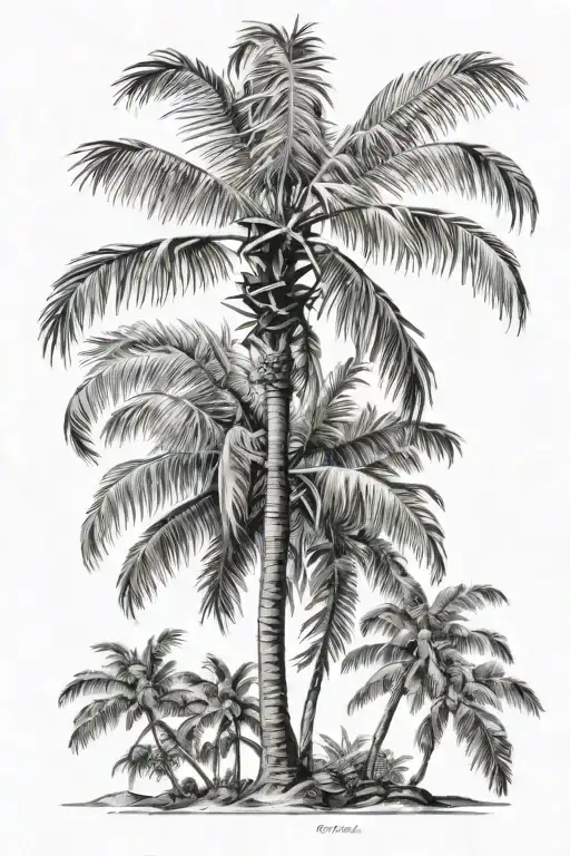 palm tree Mallorca gran canaria tattoo design idea