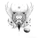 westerm style buzzard  tattoo design idea