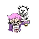 a tattoo with Jesus, Beelzebub, joker, Gatsu and the legendary pokemon tattoo design idea