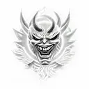 a tattoo with Jesus, Beelzebub, joker, Gatsu and the legendary pokemon tattoo design idea
