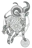 Aries astrological sign in geometric shape tattoo design idea