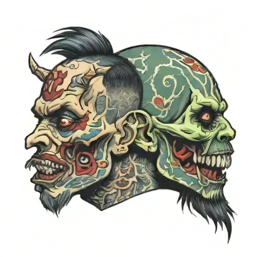 kyle walker zombie headshot tattoo design idea