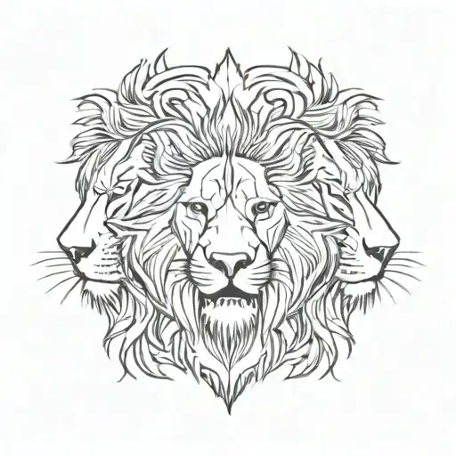 3 lions tattoo design idea