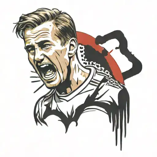 harry kane zombie headshot tattoo design idea