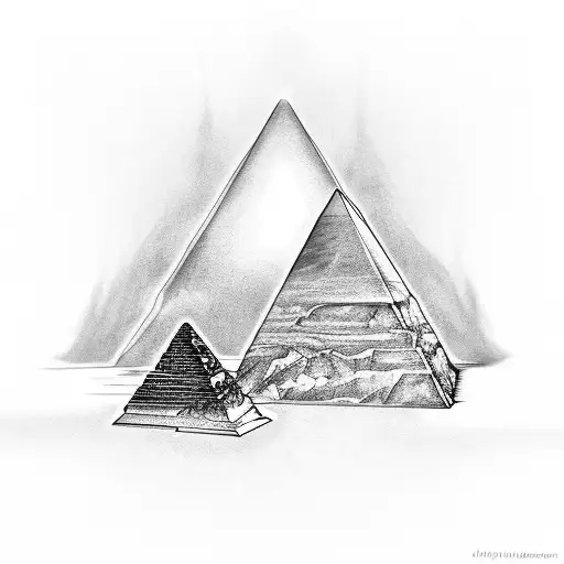 pyramid being built with magic  tattoo design idea
