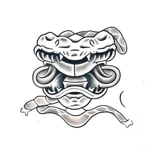 snake fangs tattoo design idea