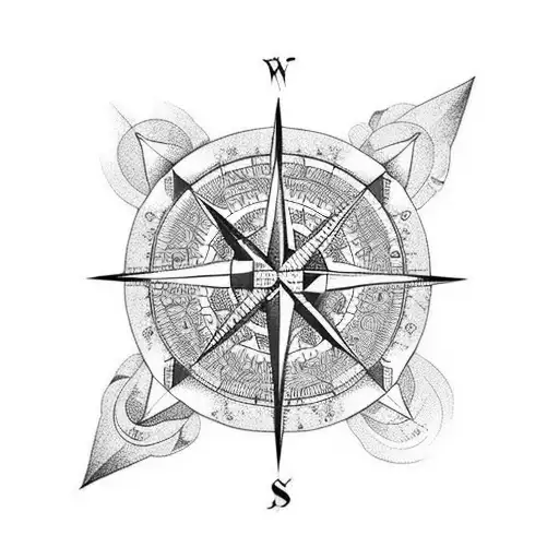 Compass seaman tattoo design idea