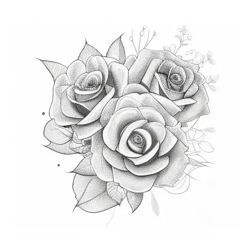 flowers shaded tattoo design idea