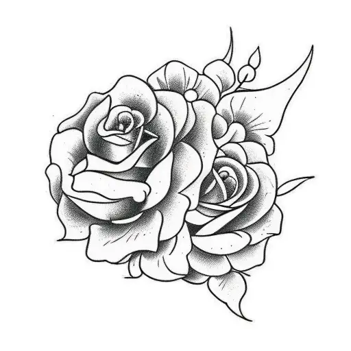 flowers shaded tattoo design idea