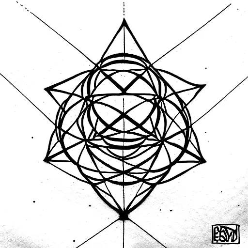 metatrons cube tattoo design idea
