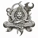 band with shiv tandav mantra written in Sanskrit tattoo design idea