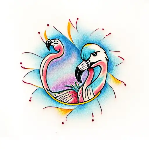 flamingo tattoo design idea