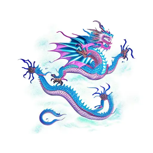 jing jang dragon tattoo design idea