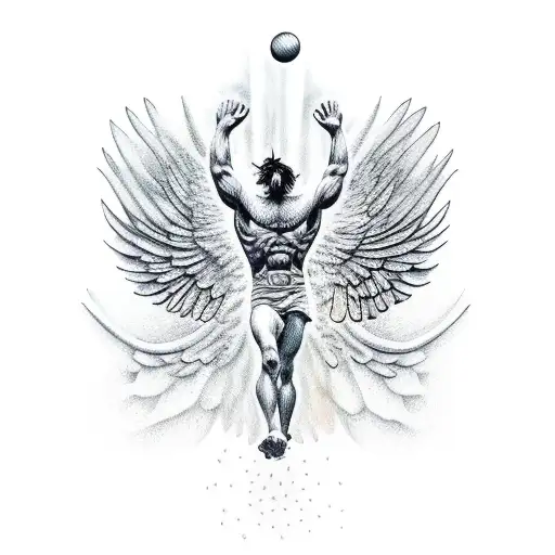 falling icarus tattoo design idea