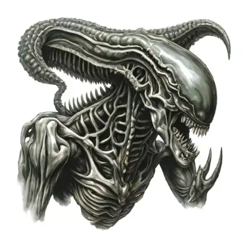 Xenomorph alien body tattoo design idea