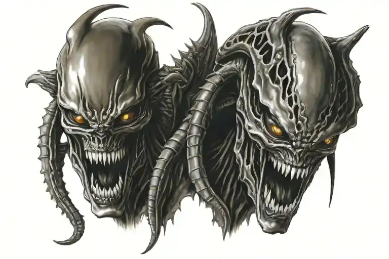 Xenomorph alien body tattoo design idea