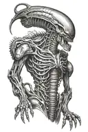 Xenomorph alien body tattoo design idea