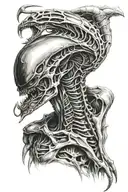 Xenomorph alien body tattoo design idea