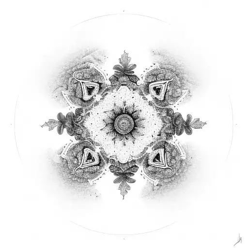 An intricate black and grey floral mandala incorporating elements of Isaiah 60:22 tattoo design idea