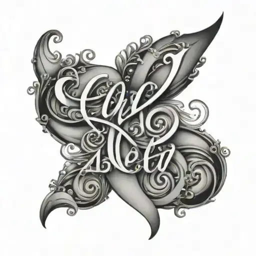 figure 8 with the name Ava and Ella as elegant script tattoo design idea
