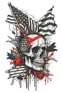 bones flag day two dead tattoo design idea