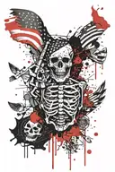 bones flag day two dead tattoo design idea