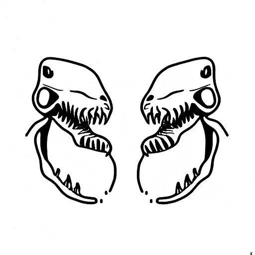 dinos calling eachother tattoo design idea