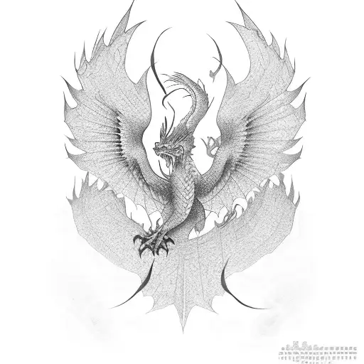 Phoenix with Dragon tattoo design idea